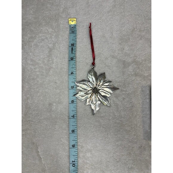 Fischer Pewter Poinsettia Ornament Richmond Va Christmas Tree Ornament Holiday - Picture 5 of 5